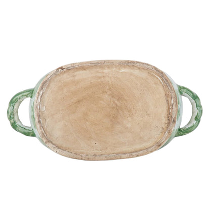 Green Village Scene Oval Planter