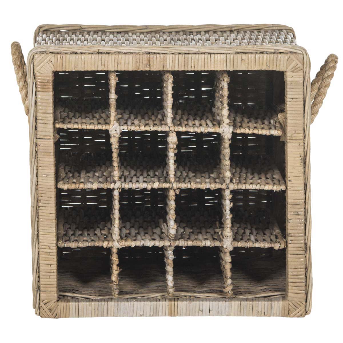 Safavieh Aziza 16 Bottle Wicker Wine Rack - Grey
