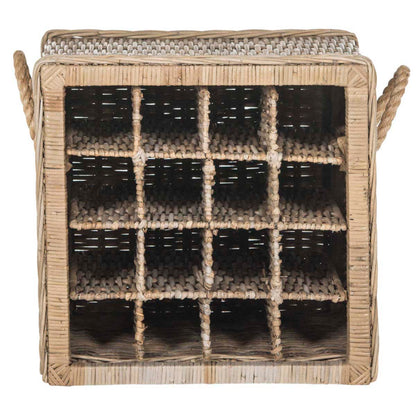 Safavieh Aziza 16 Bottle Wicker Wine Rack - Grey