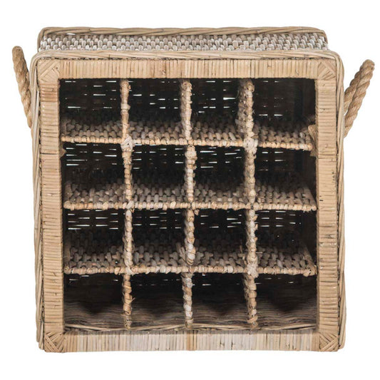 Safavieh Aziza 16 Bottle Wicker Wine Rack - Grey