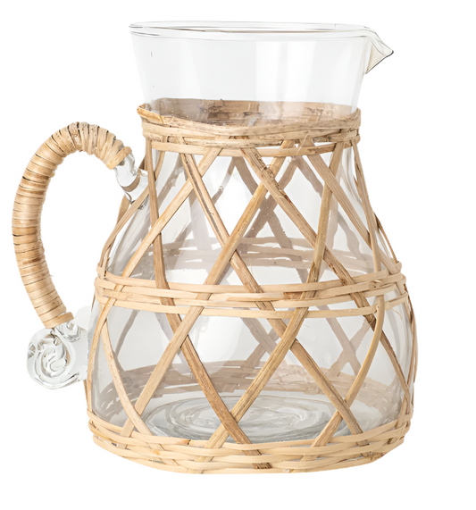 Hampton Glass Wicker Pitcher